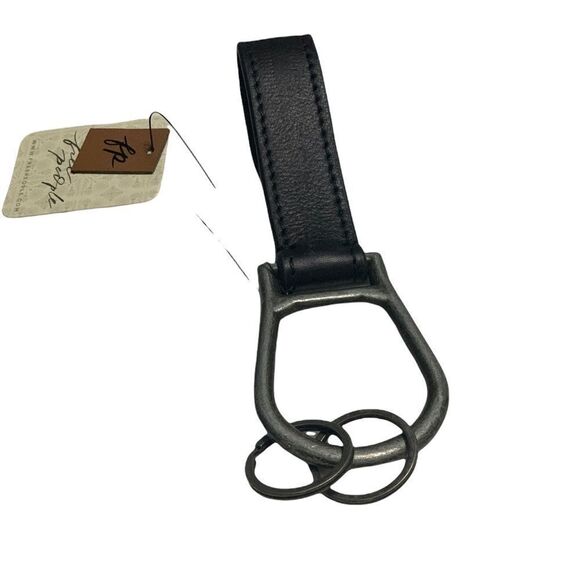 Free People We The Free Derby Black Leather Keyring